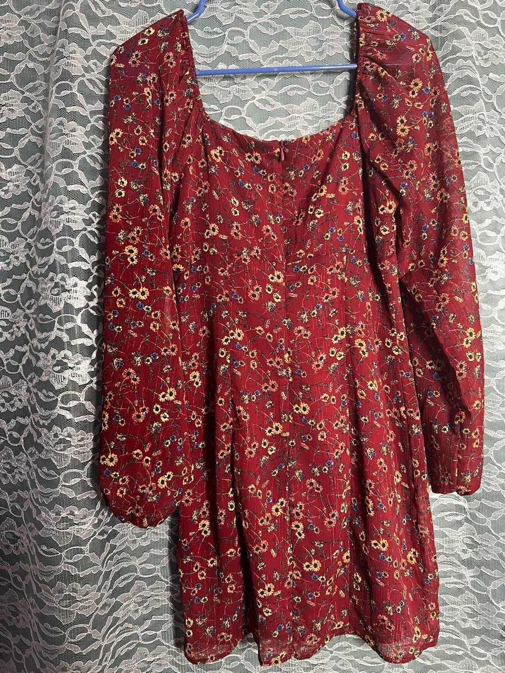 Altar’d State Floral Mini Dress Size Small Cottagecore Y2K Babydoll Dress - Picture 4 of 7